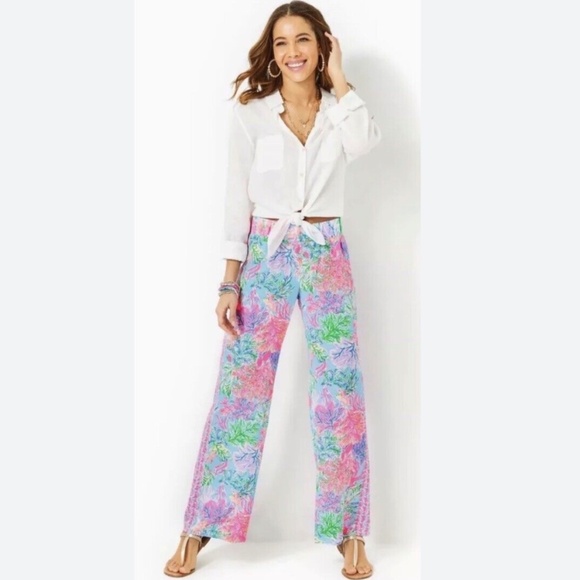 Lilly Pulitzer Colorful Wide Leg Pants - Picture 2 of 16